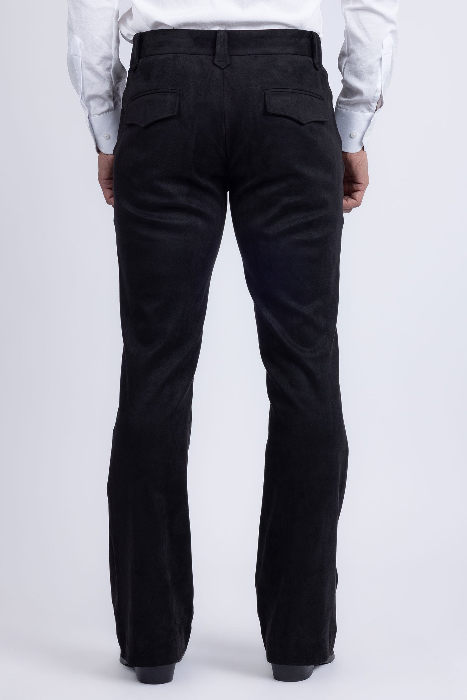 Barabas Men's Velvet Stretch Flare Casual Bell Bottom Pants 5WP01 Black