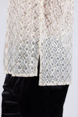 Men's See-Through Sequins Geometric Long-Sleeve Shirt BARABAS 6B07 #Color_Whisper White