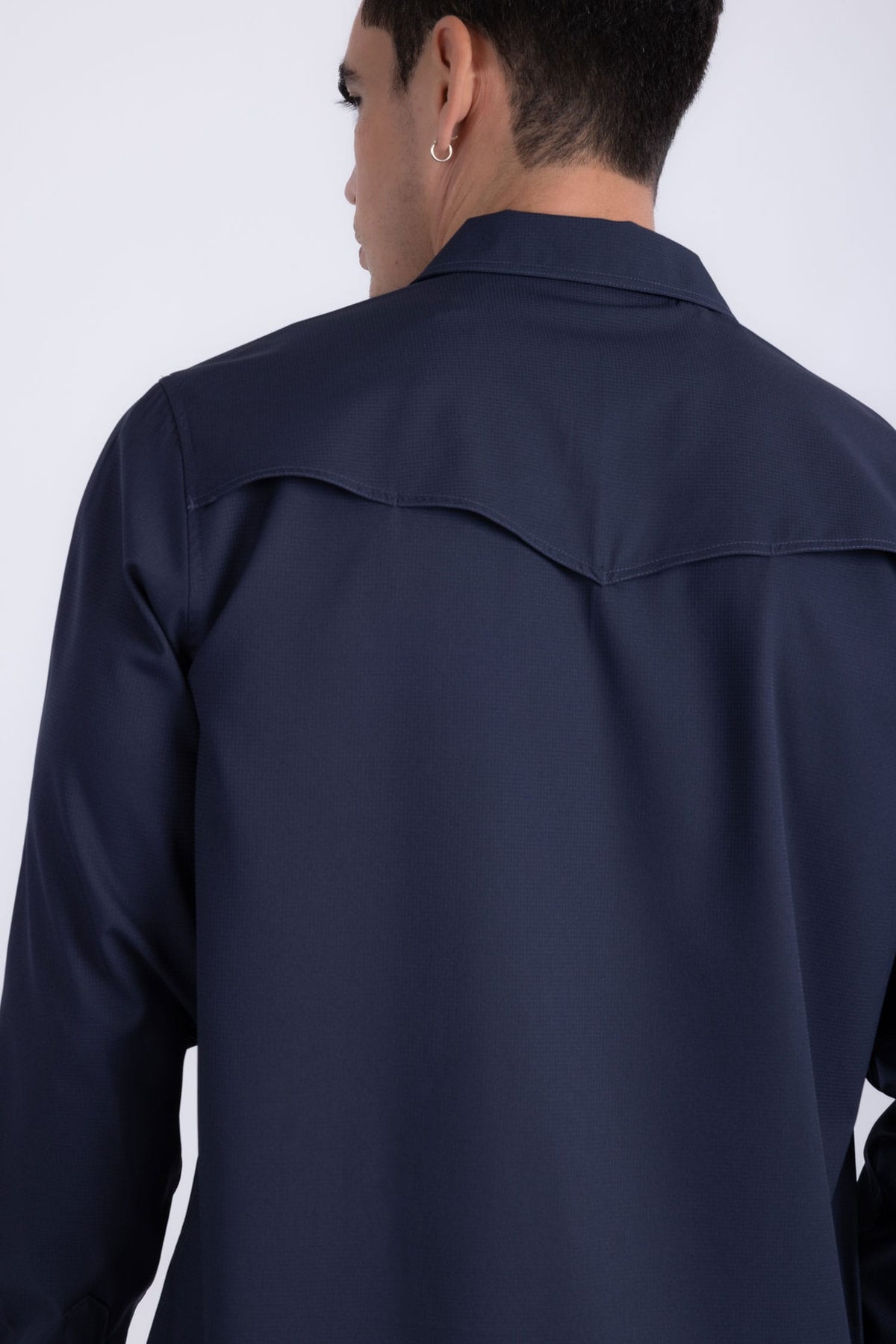 Barabas Men's Western Casual Solid Stretch Long Sleeve Shirt 6B12 #Color_Estate Blue