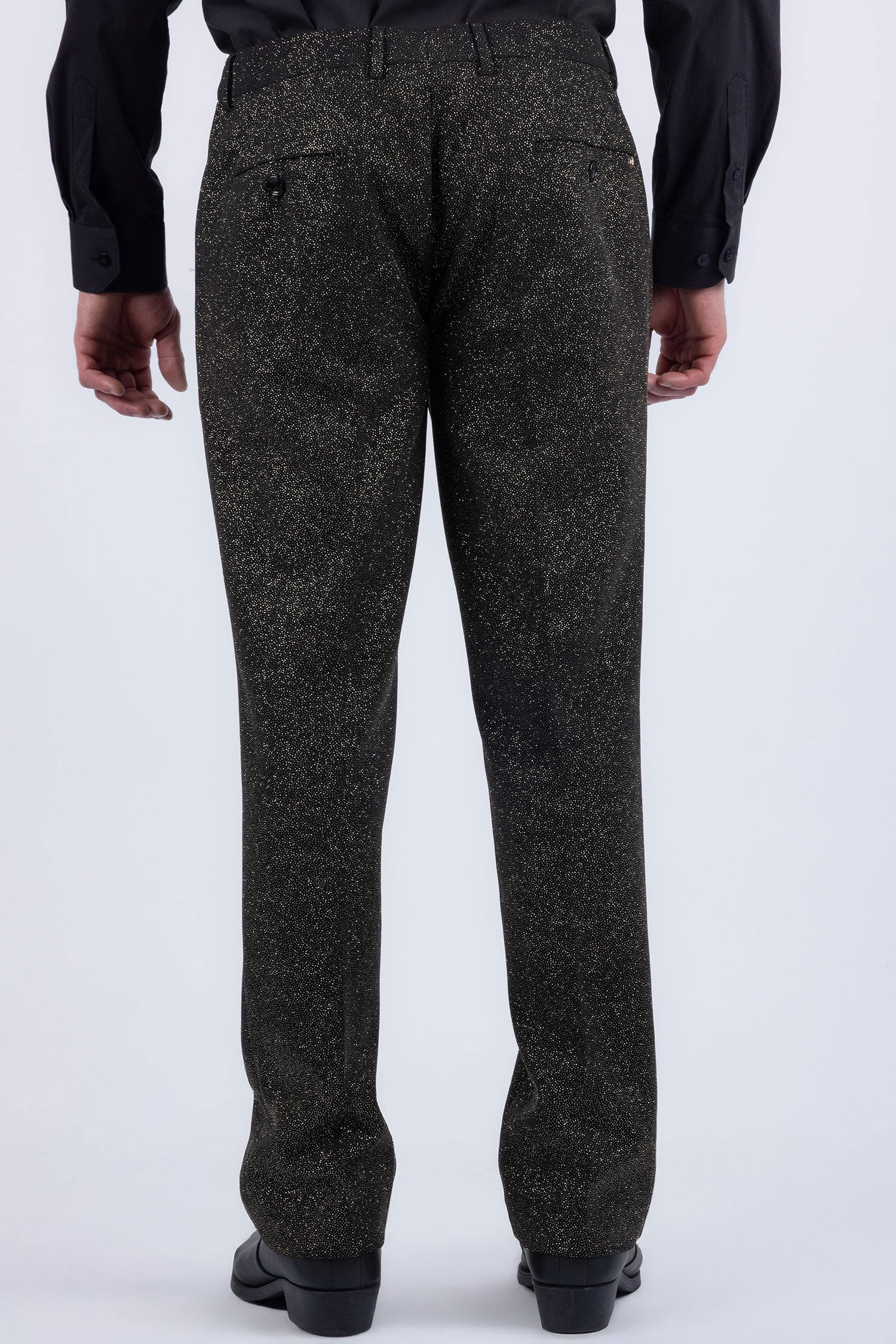 Barabas Men's Glitter Shine Casual Dress Pants 6BL07 Silver