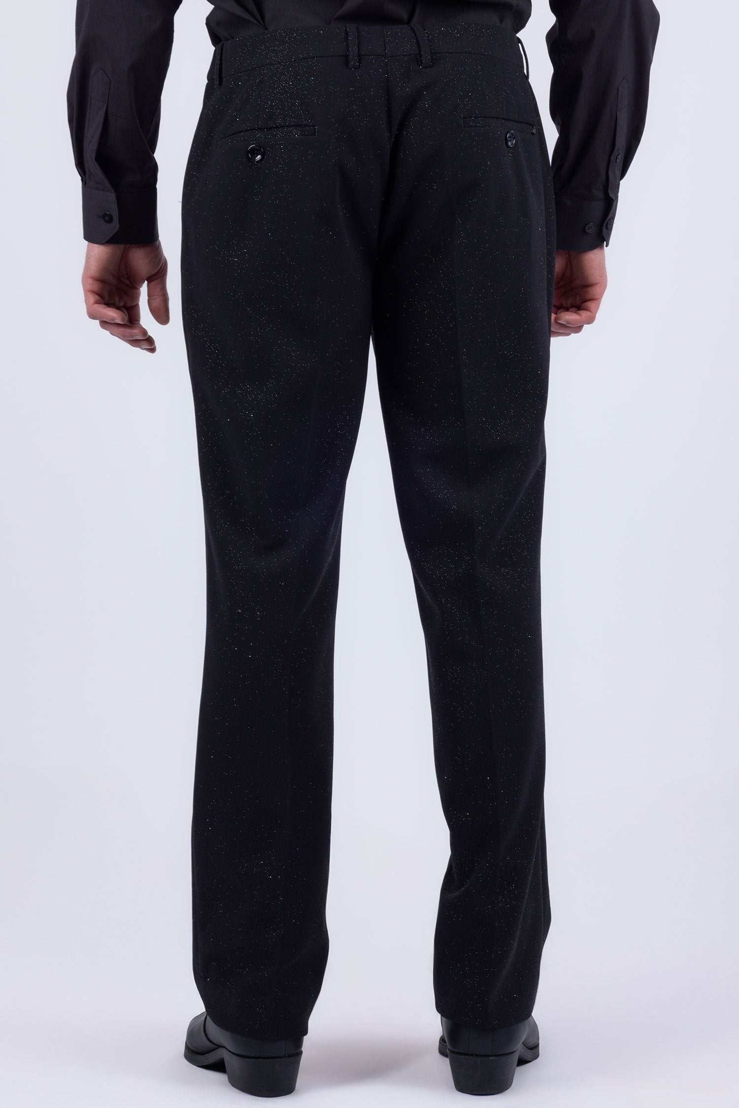 Barabas Men's Glitter Shine Casual Dress Pants 6BL07 Black