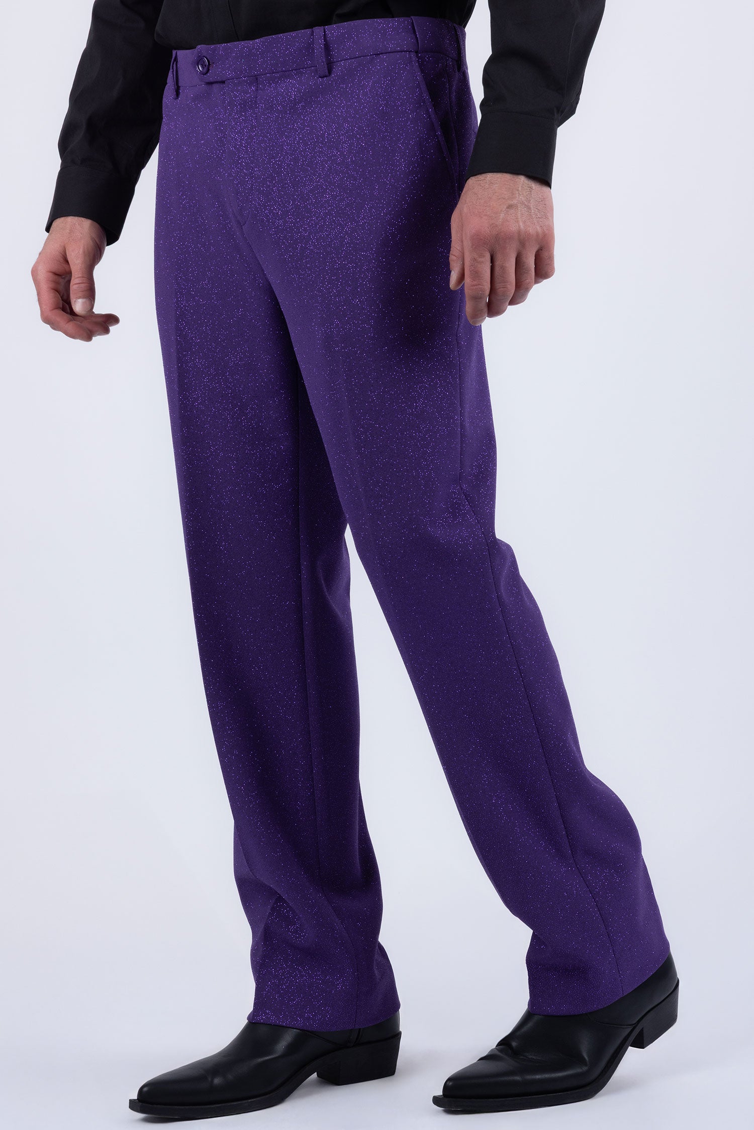 Barabas Men's Glitter Shine Casual Dress Pants 6BL07 Purple