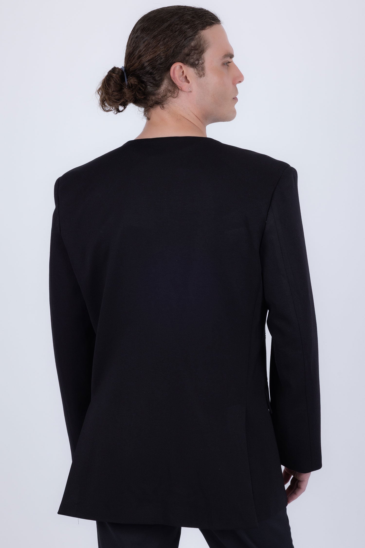 Barabas Men's Rhinestones Sun Rays Collarless Casual Blazer 6EBL03 Silver