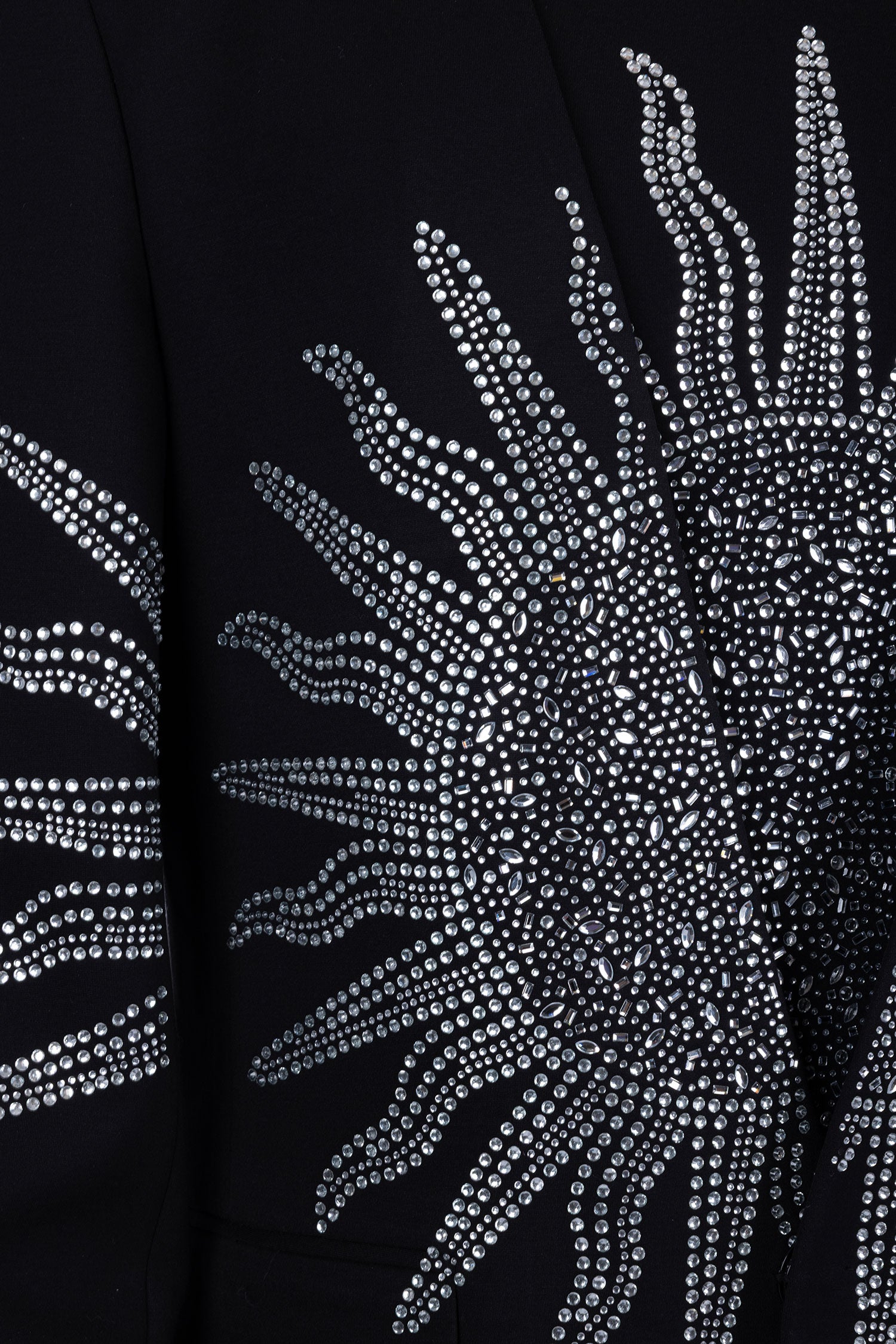 Barabas Men's Rhinestones Sun Rays Collarless Casual Blazer 6EBL03 Black