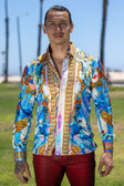 Men's Rhinestone 2026 World Cup Floral Print Shirt | BARABAS 6SPR20