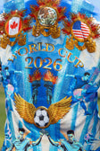 Men's Rhinestone 2026 World Cup Floral Print Shirt | BARABAS 6SPR20