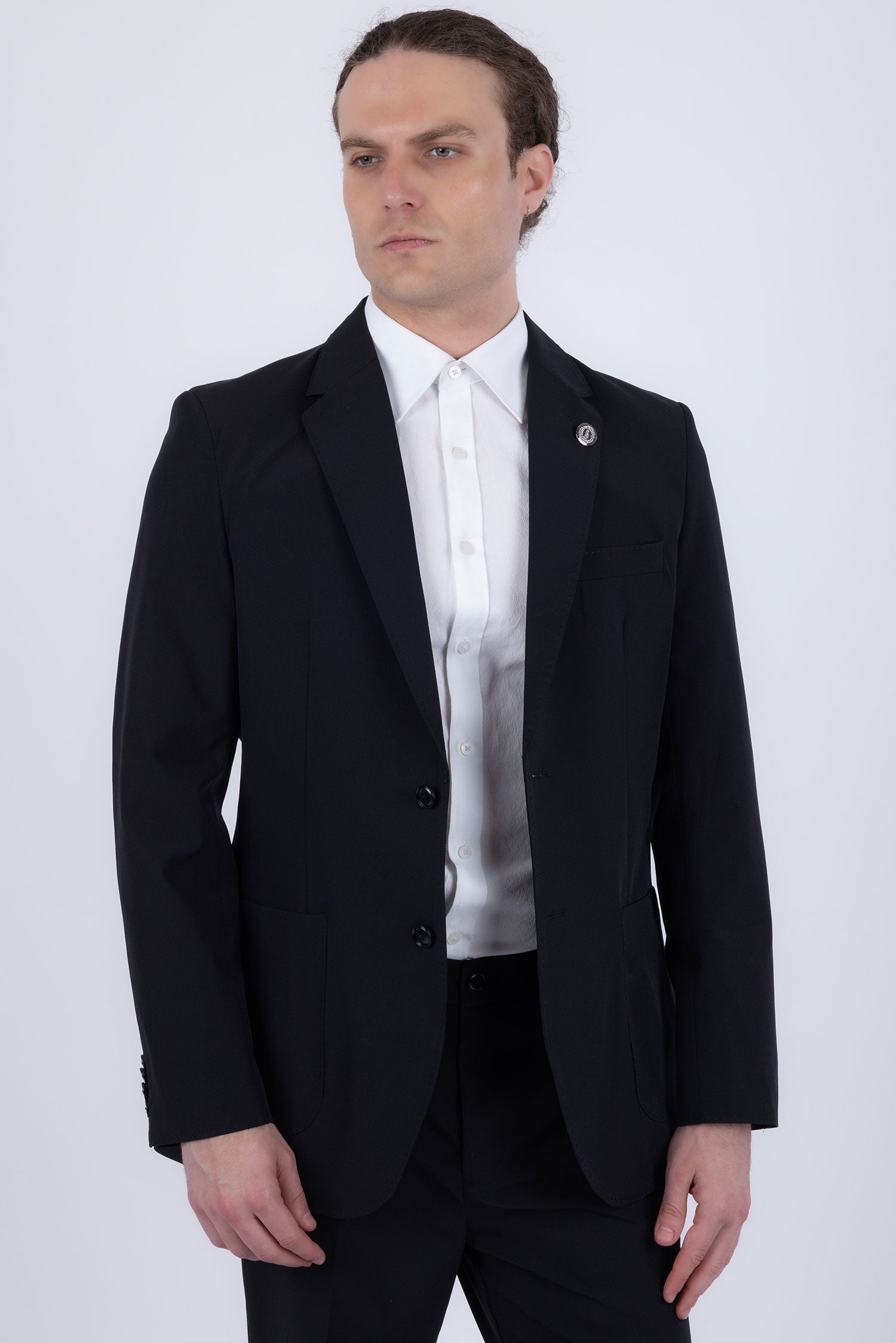 Barabas Men's Essential 2-Pieces 2-Button Notch Lapel Suit Set 6SU08 Black