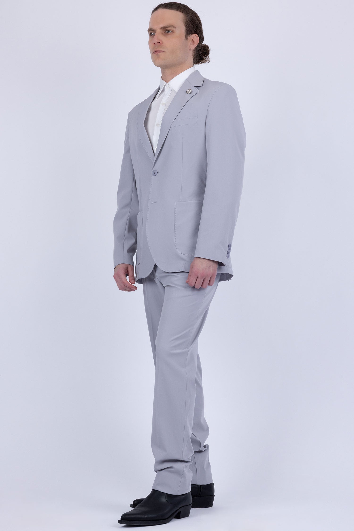 Barabas Men's Essential 2-Pieces 2-Button Notch Lapel Suit Set 6SU08 Silver