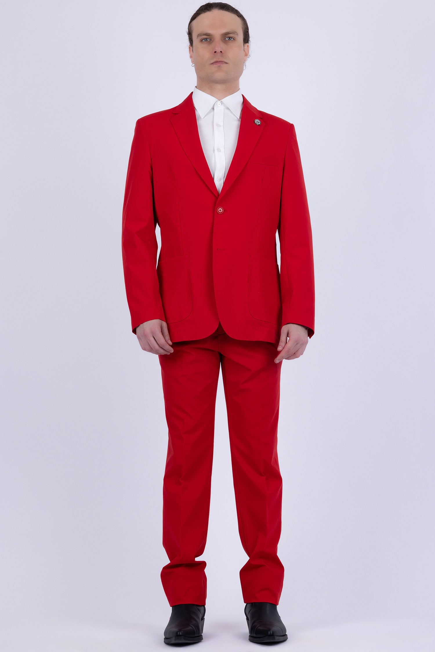 Barabas Men's Essential 2-Pieces 2-Button Notch Lapel Suit Set 6SU08 Red