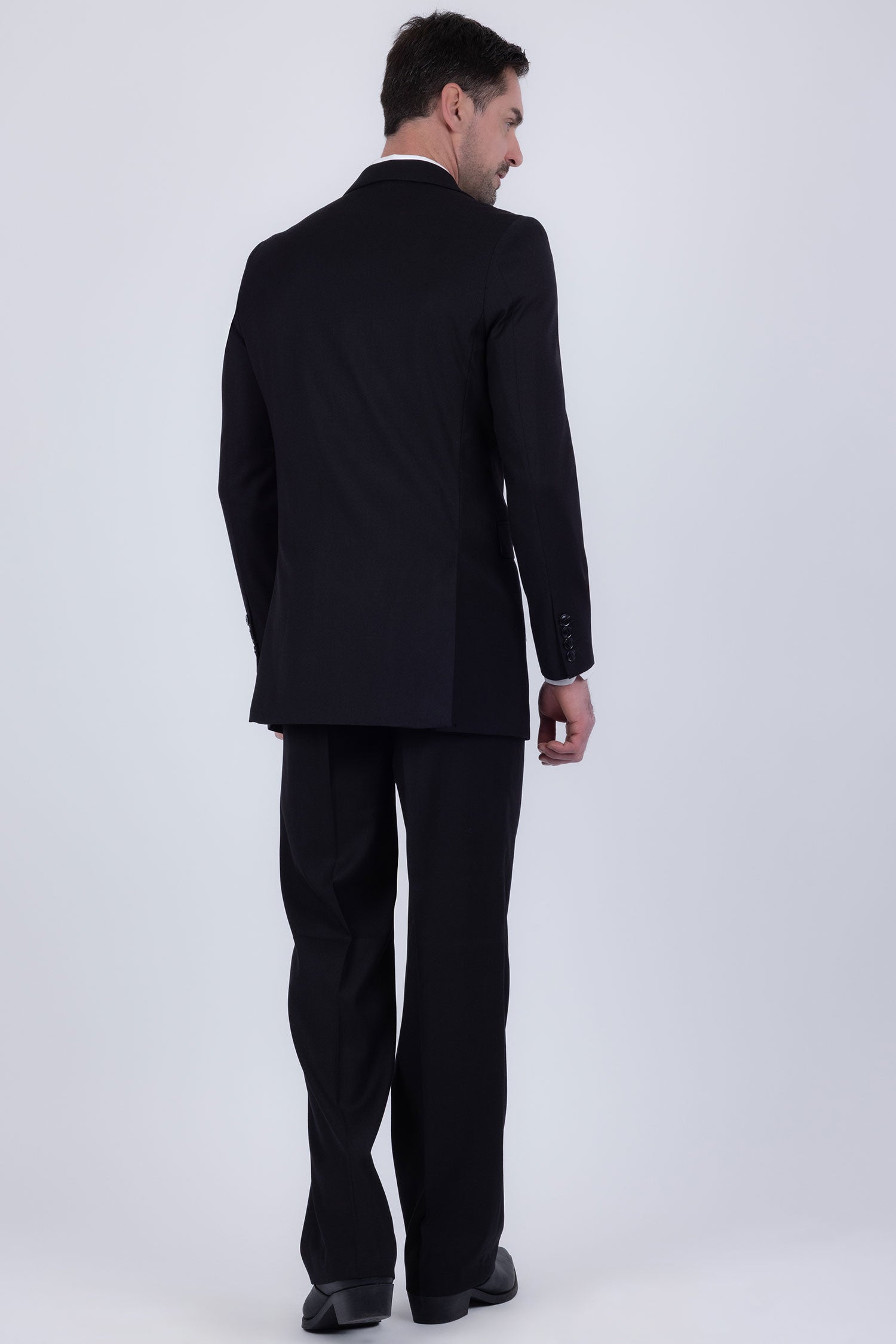 Barabas Men's Solid Color  2-Pieces Set Peak Lapel Suit 6SU10 Black