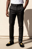 Barabas Men's Luxury Greek Key Pattern Black Chino Dress Pants CP167 Black