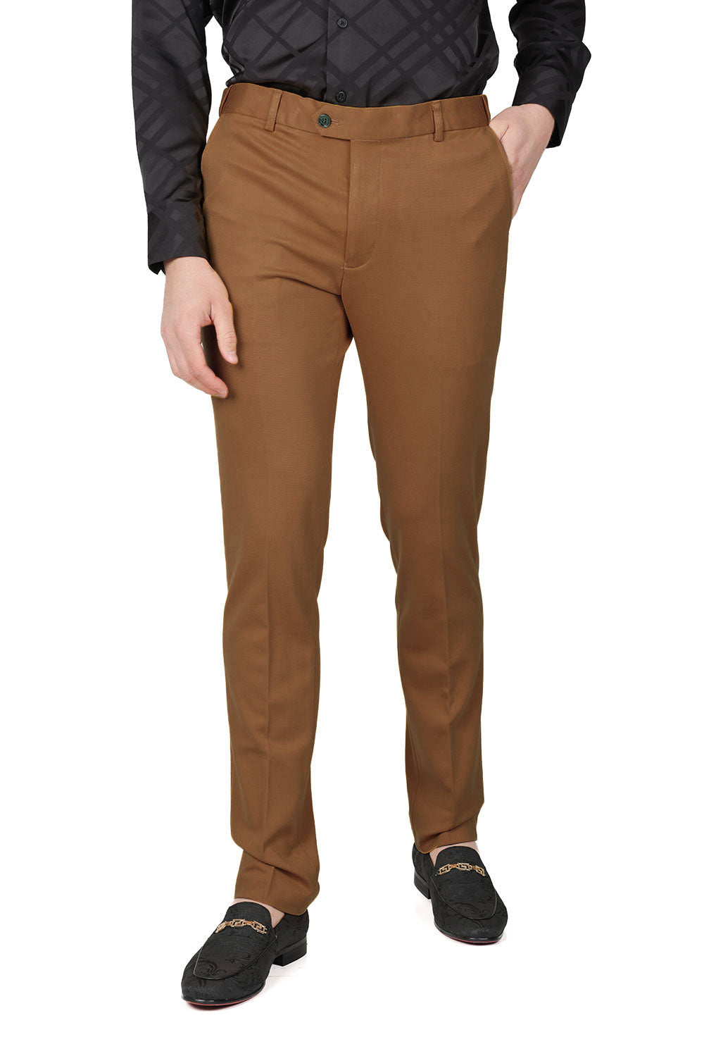 Barabas Men's Solid Color Basic Essential Chino Dress Pants CP4007 Camel