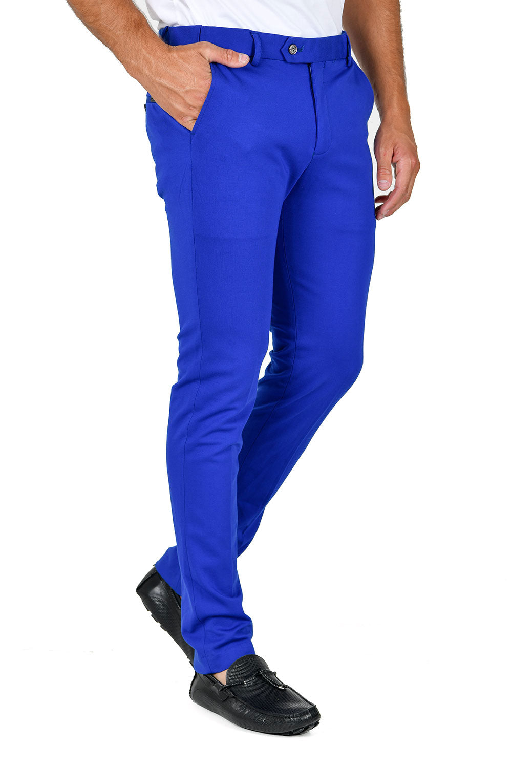 Barabas Men's Solid Color Basic Essential Chino Dress Pants CP4007 Royal Blue