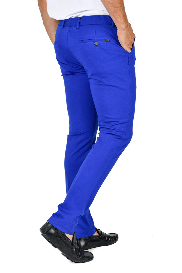 Barabas Men's Solid Color Basic Essential Chino Dress Pants CP4007 Royal Blue