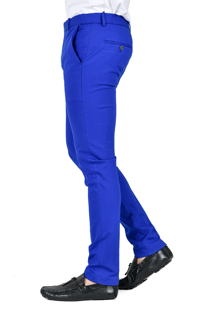 Barabas Men's Solid Color Basic Essential Chino Dress Pants CP4007 Royal Blue