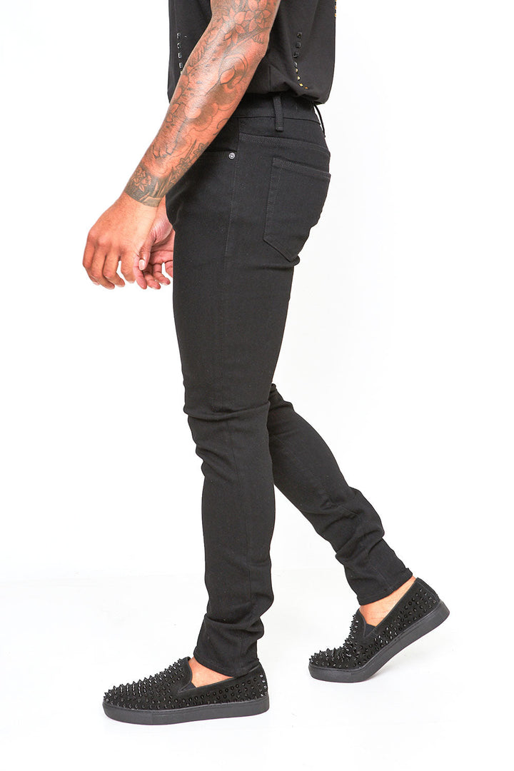 Barabas Men's Solid Black Slim Fit Stretchy Denim Jeans DP3641