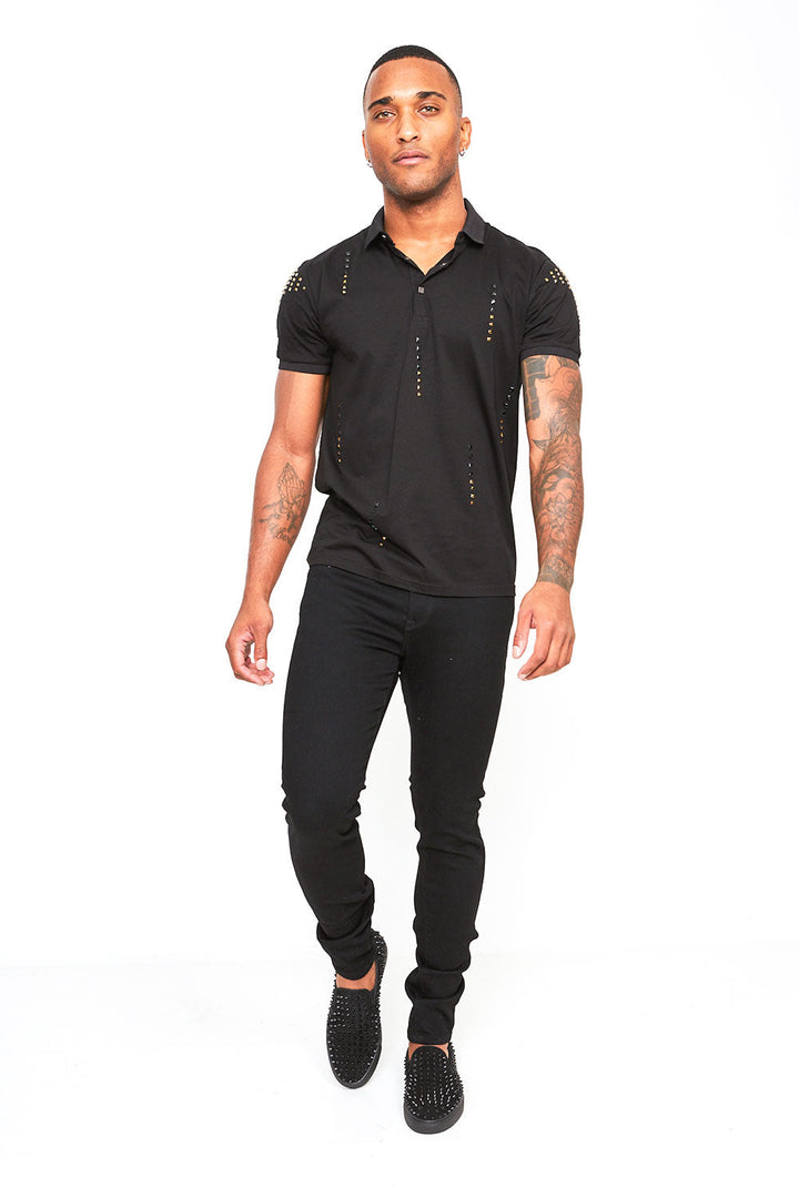 Barabas Men's Solid Black Slim Fit Stretchy Denim Jeans DP3641