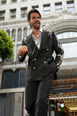 Barabas Men's Sequins Pattern Double-Breasted Peak Lapel Suit 5SU37 #Color_Black Silver