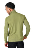 Men's Turtleneck Ribbed Solid Color Basic Sweater LS2100 #Color_Sage