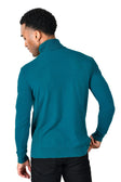 Men's Turtleneck Ribbed Solid Color Basic Sweater LS2100 #Color_Teal