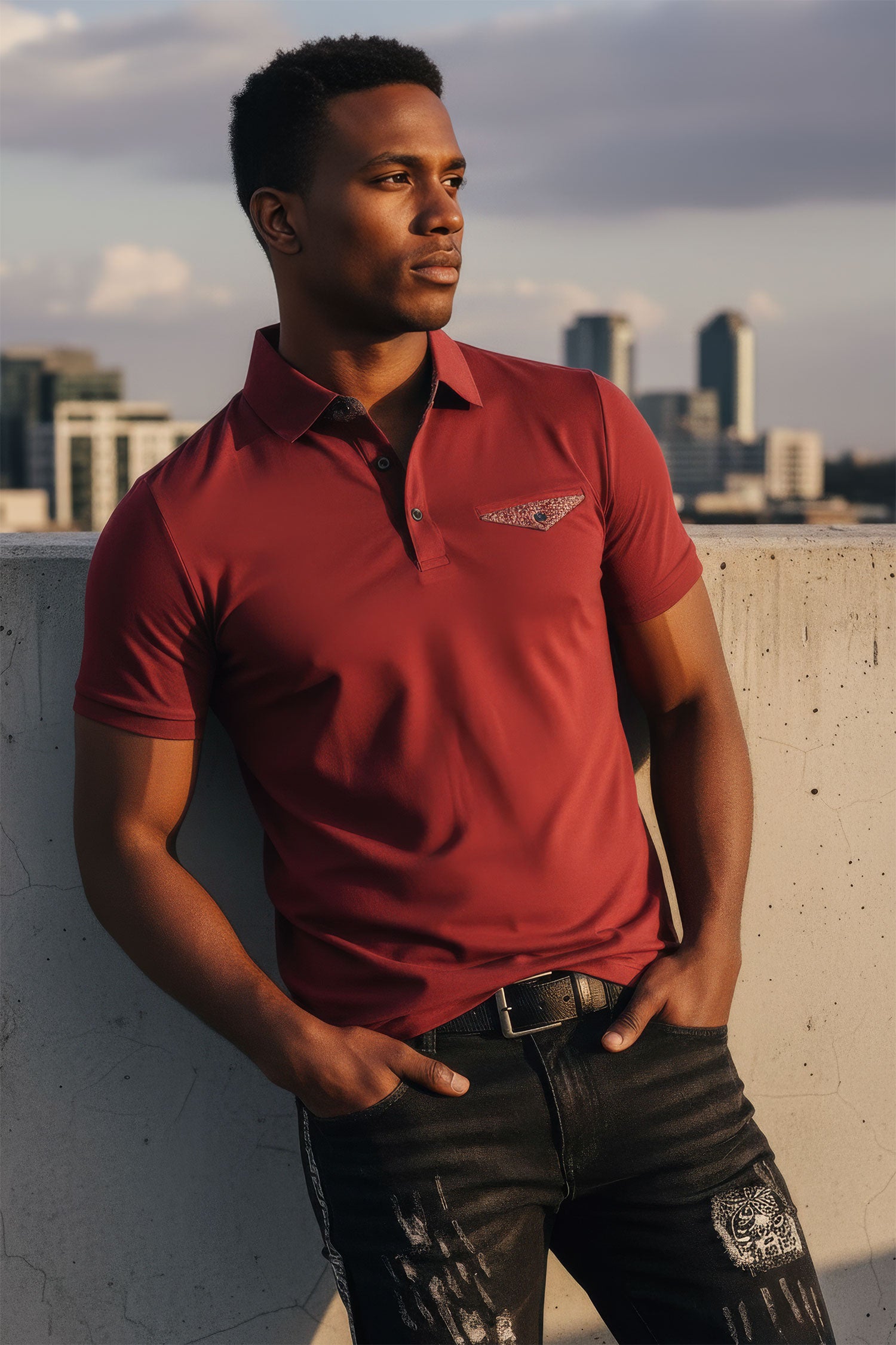 Barabas Men Solid Color Polo Shirts PP823 WINARY