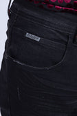 BARABAS Men's Distressed Ripped Slim Fit Denim Jeans SN8850 #Color_Black