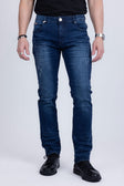 BARABAS Men's Distressed Ripped Slim Fit Denim Jeans SN8850 #Color_Dark Blue