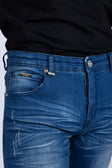 BARABAS Men's Distressed Ripped Slim Fit Denim Jeans SN8850 #Color_Light Blue