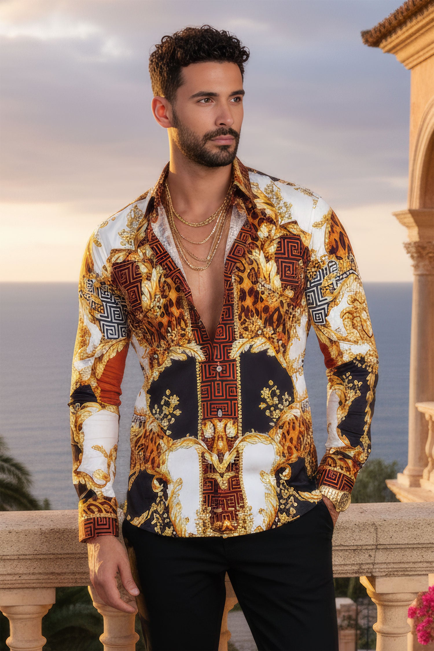 LEOPARD BAROQUE Long Sleeve Shirt
