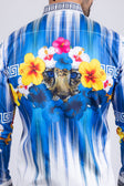 BARABAS Men's Rhinestone Floral Tiger Greek Pattern shirts SPR612 #Color_White