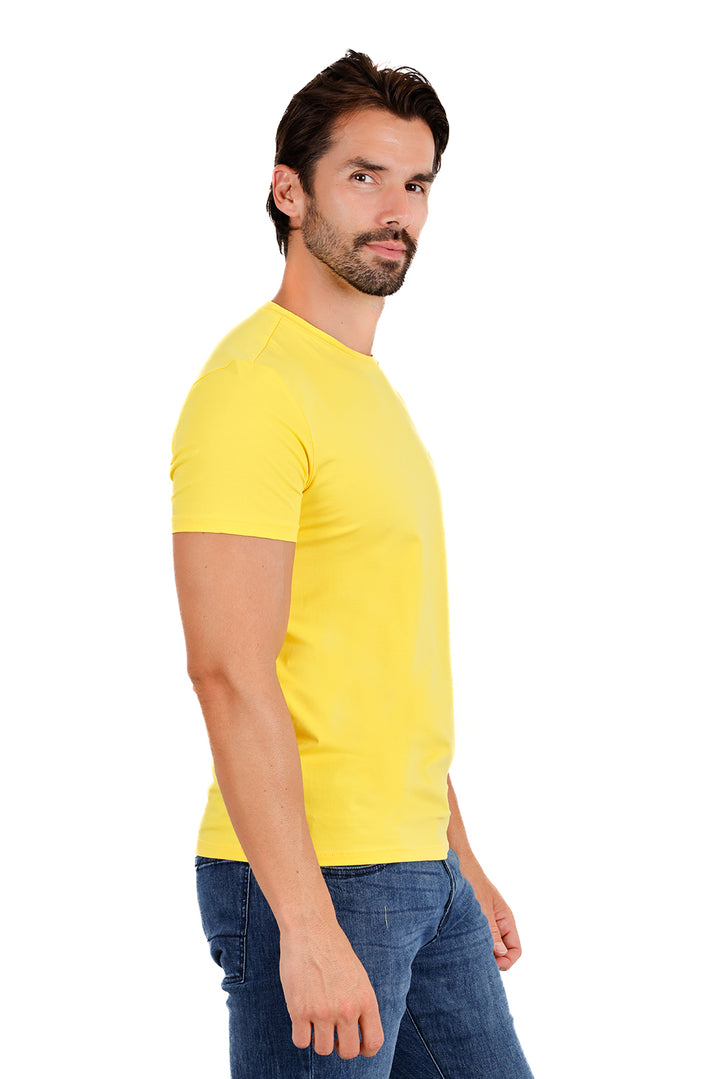 BARABAS Men's Basic Solid Color Crew-neck T-shirts ST933 Illuminate