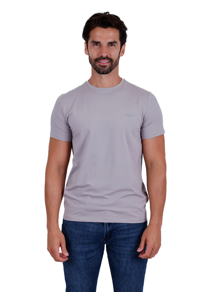 BARABAS Men's Basic Solid Color Crew-neck T-shirts ST933 Ultimate Gray