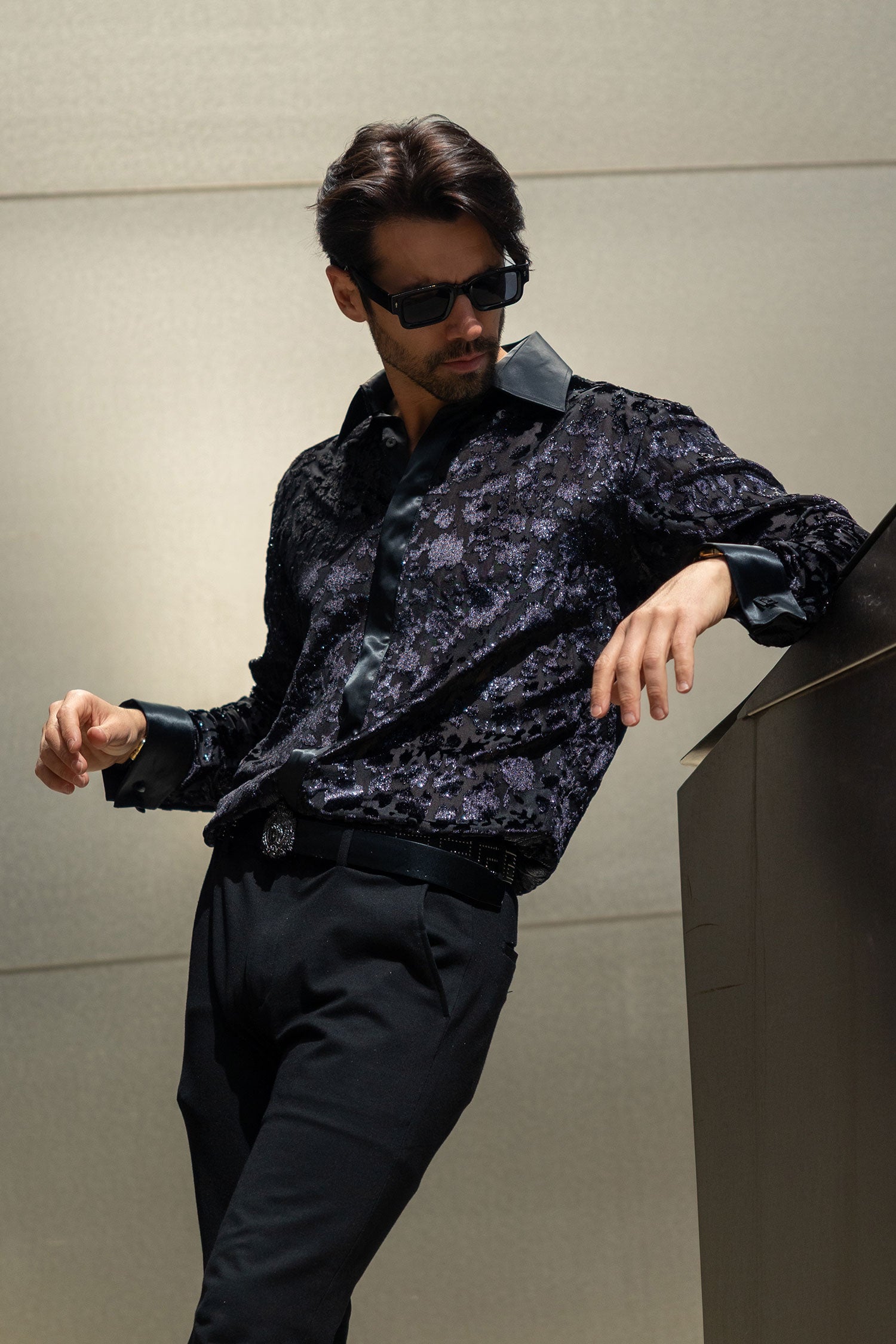 Barabas Men's Luxury French Cuff Long Sleeve Button Down Shirt FCS1003 Black