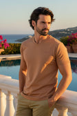 BARABAS Men's Basic Solid Color Premium V-neck T-shirts TV216 #Color_Coffee