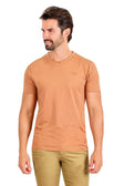 BARABAS Men's Basic Solid Color Premium V-neck T-shirts TV216 #Color_Coffee