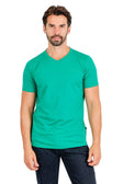 BARABAS Men's Solid Color V-neck T-shirts TV216 #Color_Green