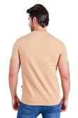 Barabas Men's Solid Color V-neck T-shirts TV216 #Color_Khaki