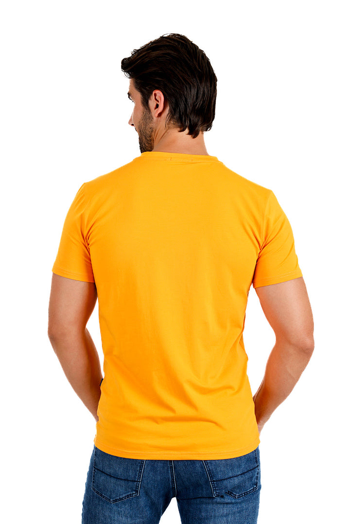 BARABAS Men's Basic Solid Color Premium V-neck T-shirts TV216 Orange