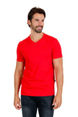 BARABAS Men's Solid Color V-neck T-shirts TV216 #Color_Red