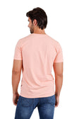 BARABAS Men's Solid Color V-neck T-shirts TV216 #Color_Rose
