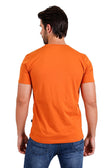 BARABAS Men's Solid Color V-neck T-shirts TV216 #Color_Rust