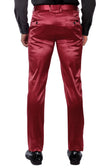 BARABAS Men's Solid Color Shiny Chino Pants VP1010 #Color_Burgundy
