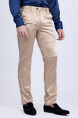 BARABAS Men's Solid Color Shiny Chino Pants VP1010 #Color_Gold