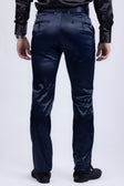 BARABAS Men's Solid Color Shiny Chino Pants VP1010 #Color_Navy