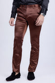 BARABAS Men's Solid Color Shiny Chino Pants VP1010 #Color_Nutshell