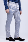 BARABAS Men's Solid Color Shiny Chino Pants VP1010 #Color_Silver