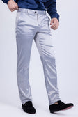 BARABAS Men's Solid Color Shiny Chino Pants VP1010 #Color_Silver