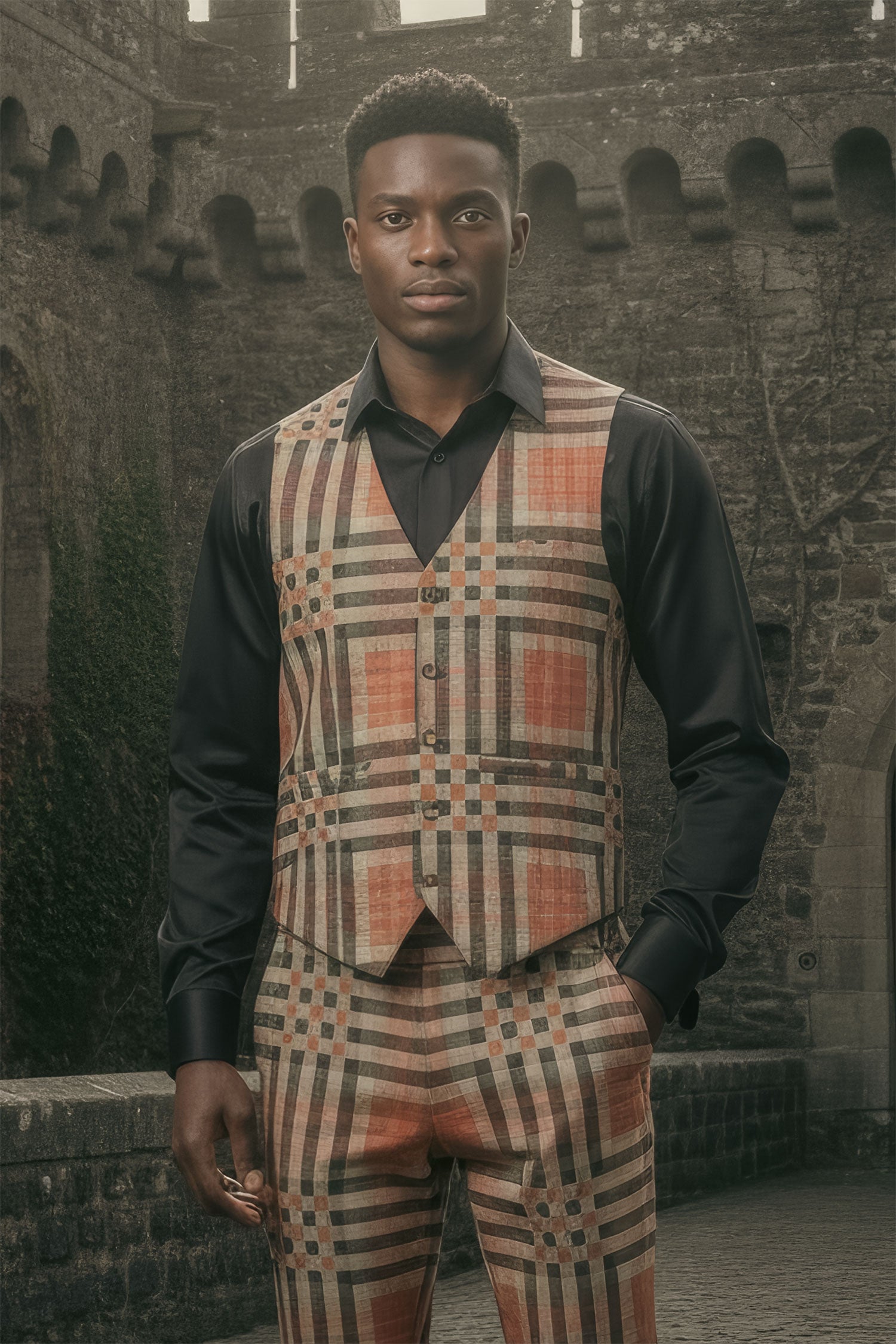 Barabas Men's Luxury Plaid Checkered Dress Slim Fit  Vests VP201 