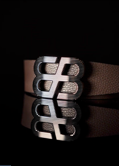 Barabas Men's Double B Logo Push-Pin Buckle Leather Belt 6BK02