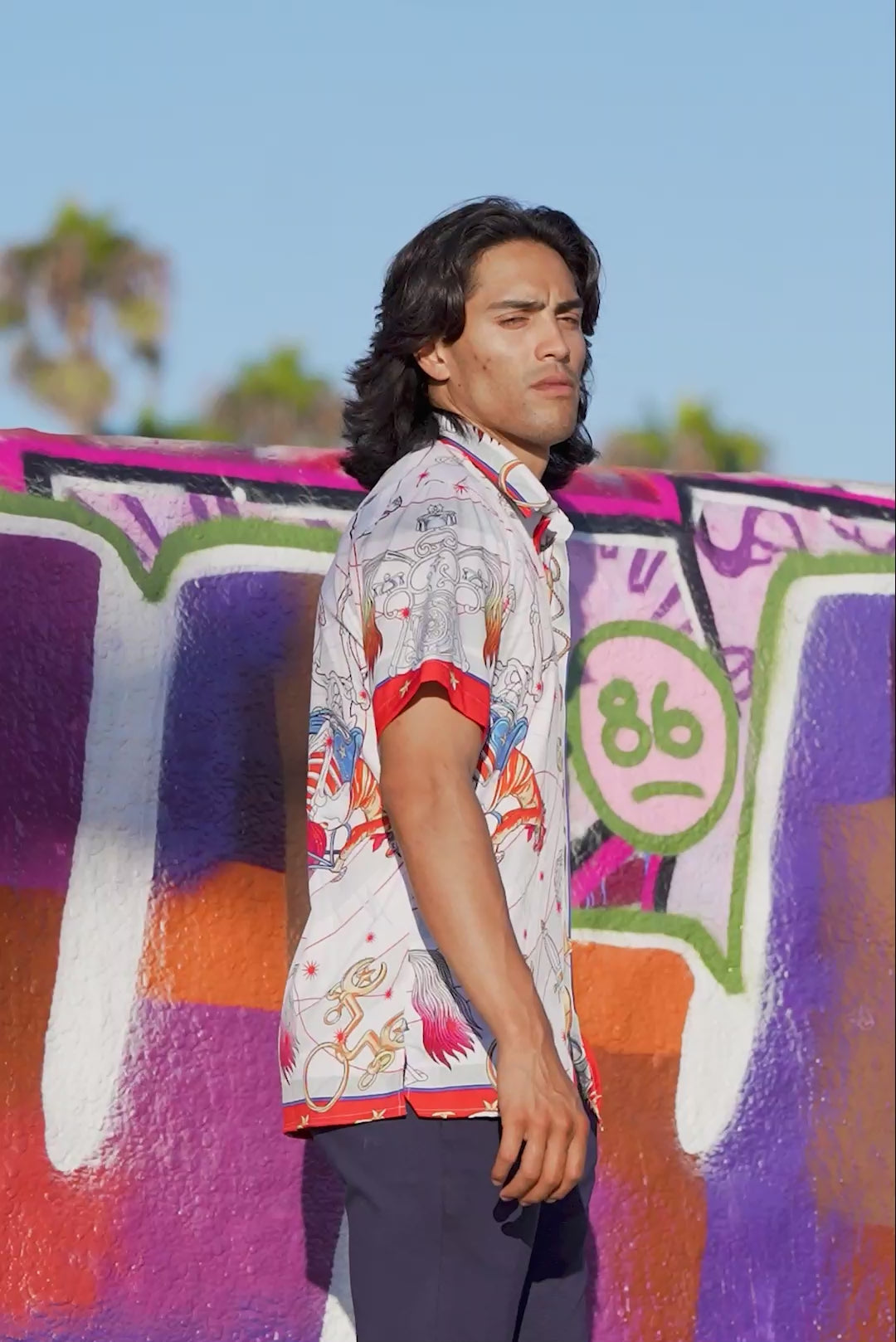 BARABAS Men's Animal Geometric Button Down Short Sleeve Shirts 4sst32 Multi